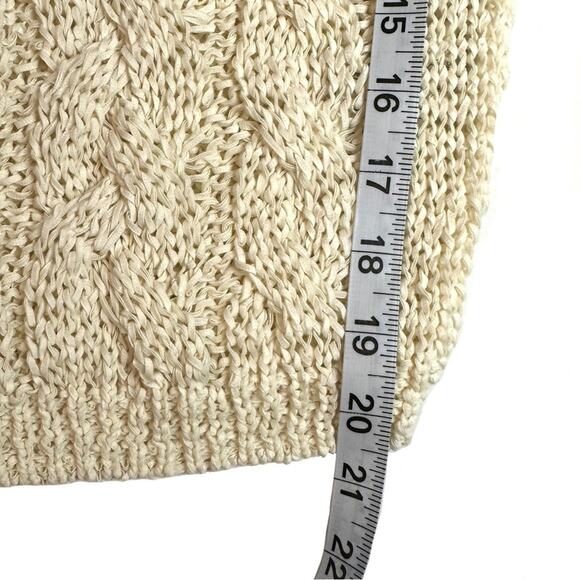 Vince Textured Cable Crewneck Cream Sweater SMALL - Picture 8 of 9